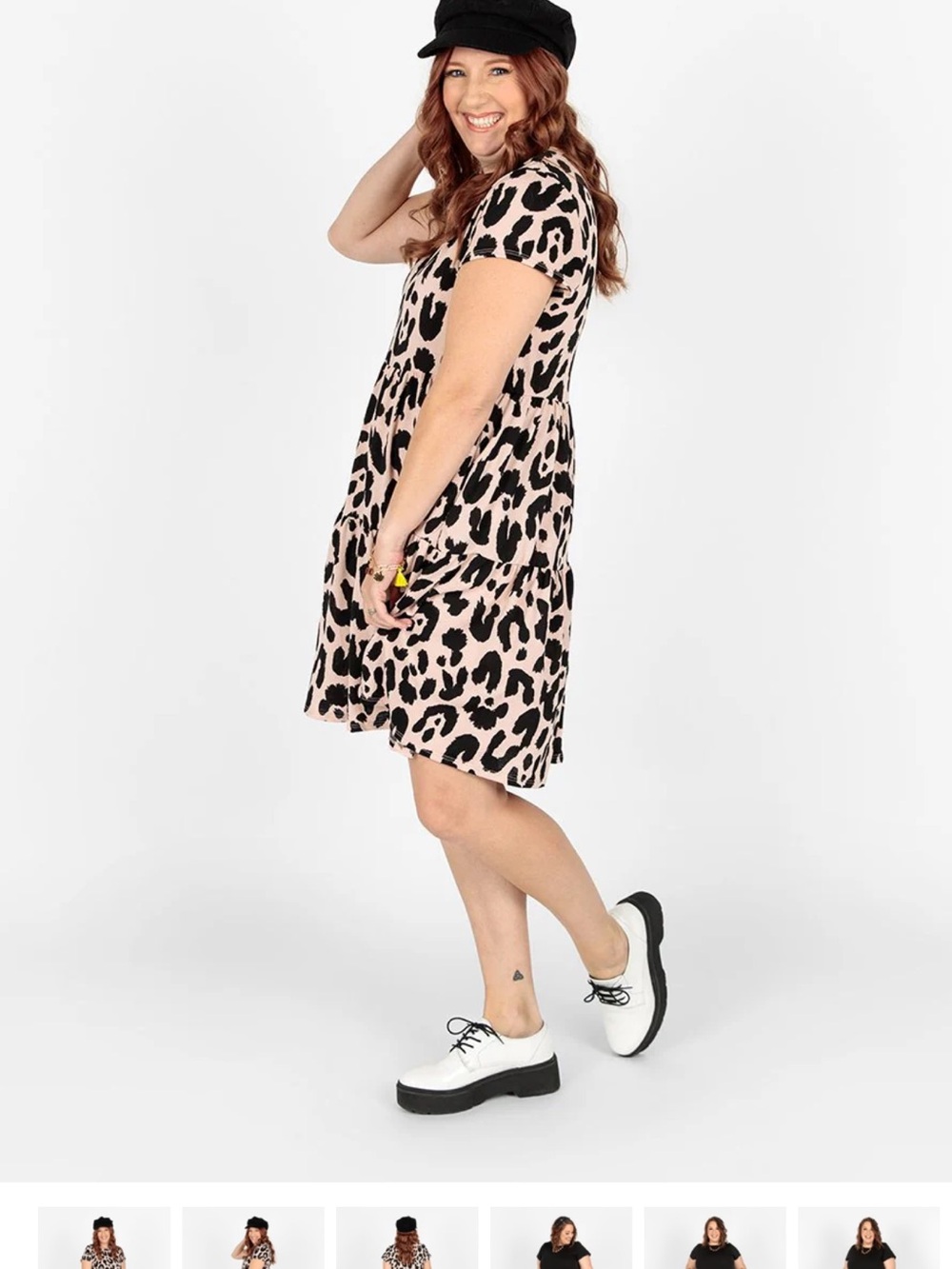 LuLaRoe BLACK Ariel Crepe Tiered Short-Sleeve Midi Dress - Picture 7 of 8